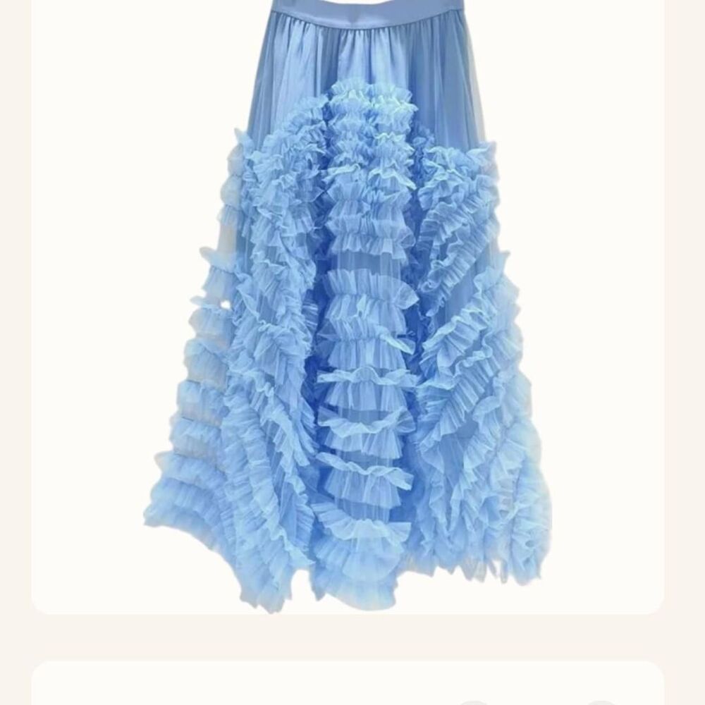 Women's Blue tulle maxi Skirt